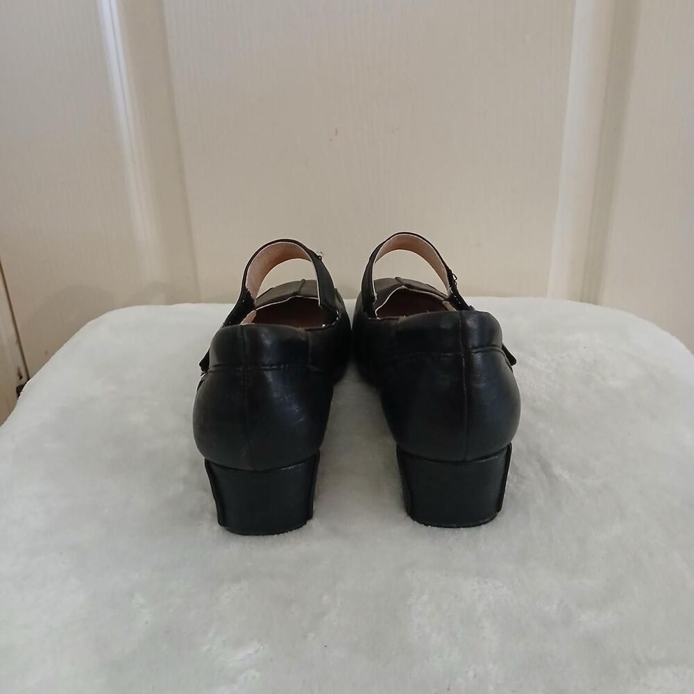 Josef Seibel Cara Black Leather Mary Jane Block Heels EU 40 Dark Academia Office - Picture 5 of 8